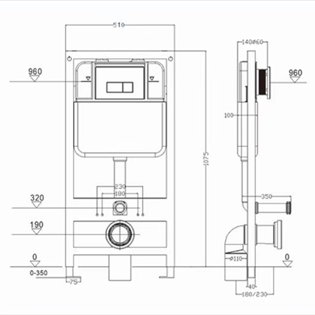 Chinesische WC-Kommode ein Stück Dual Flush Toilette mit verdeckt Tank