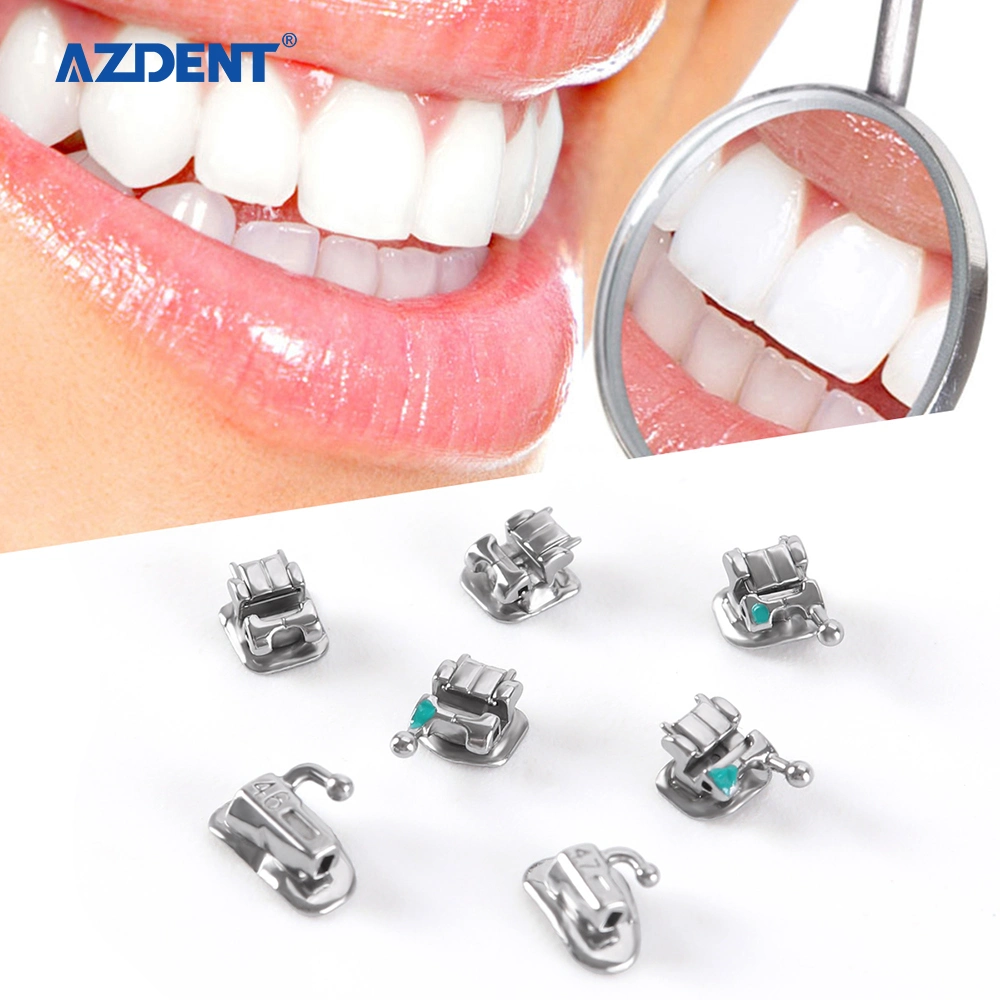 Azdent de alta calidad ortodoncia autoligante MBT Brackets dentales 28PS/Caja