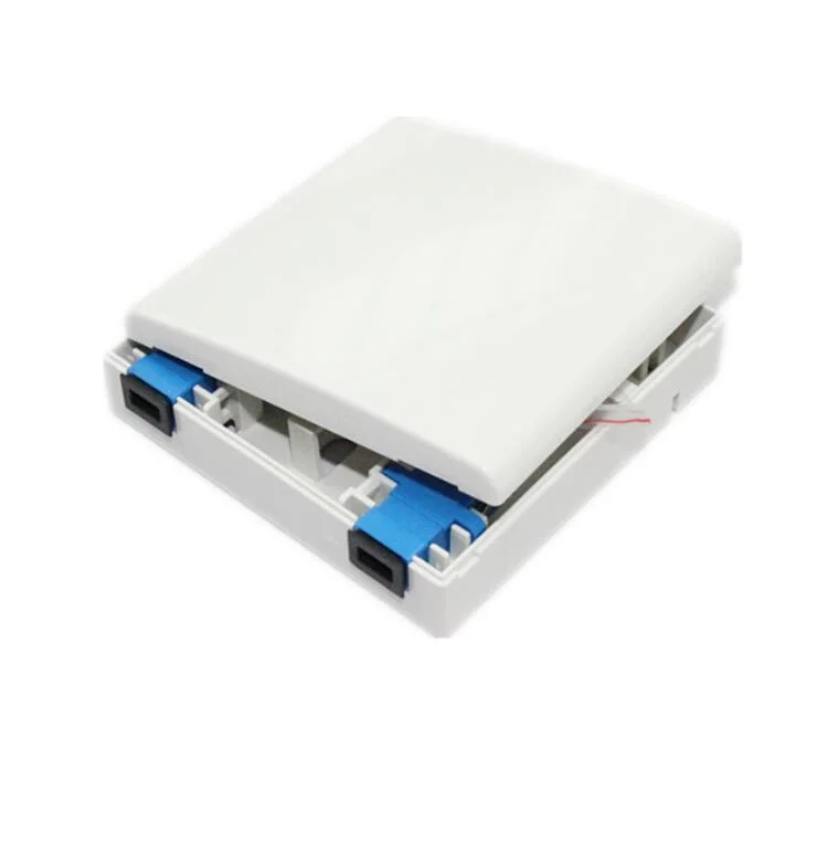 FTTH Optical Fiber Socket Distribution Box 2 Core/Port Outlet Fiber Optic Drop Cable Termination Box