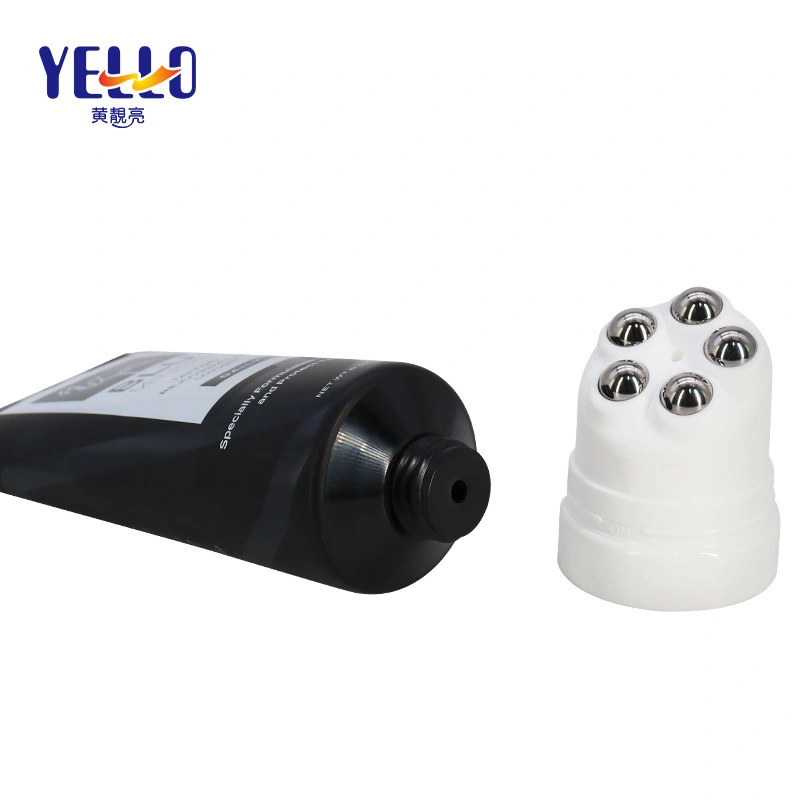 Cosmetic Packaging Stainless Steel Roller Ball 150ml 180ml Black Squeeze Tubes for Lotion