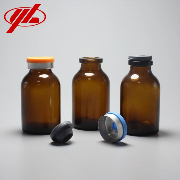 Amber and Clear 20ml 30ml 50ml 100 Injection Moulde Glass Bottle for Antibiotic