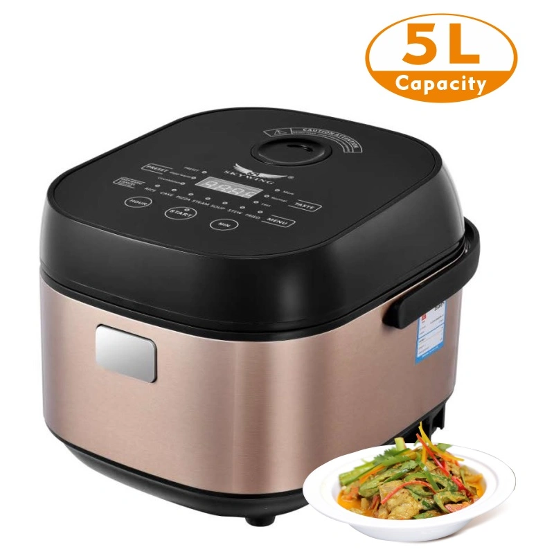 5L cuiseur à riz Home Appliance avec écran numérique minuteur menu de cuisine à usages multiples