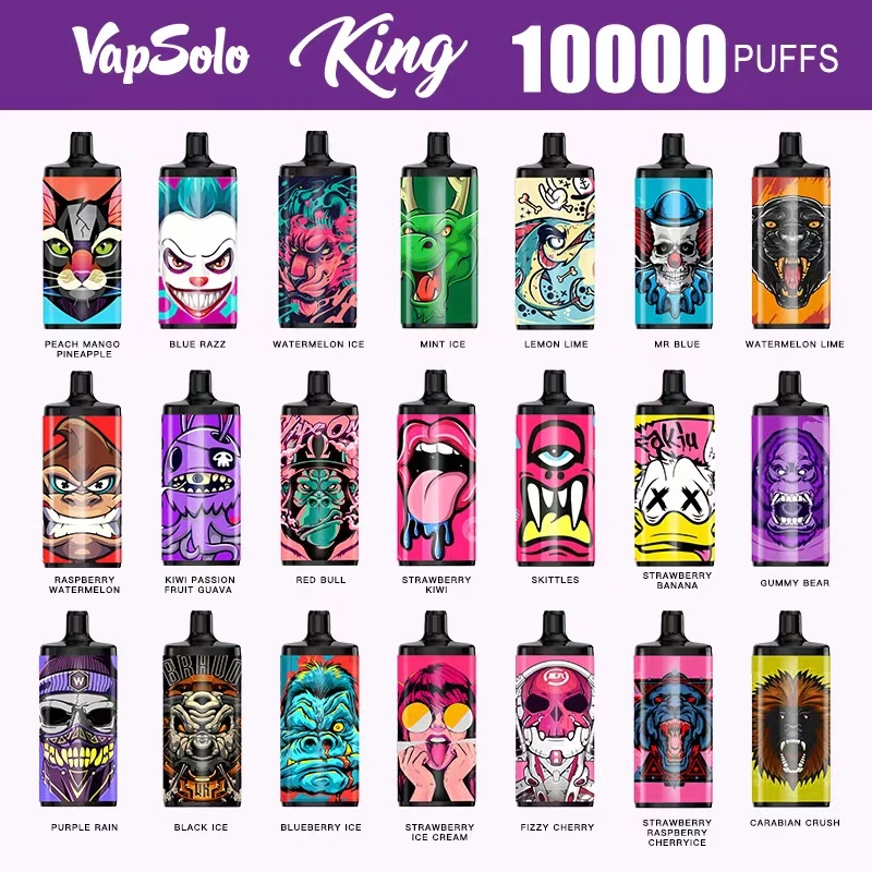 10000 Puuffs Cartoon Diseño Colorful Packaging buen gusto MRSA Smog King Super 21 VAPE Makbar Aupo Pod System