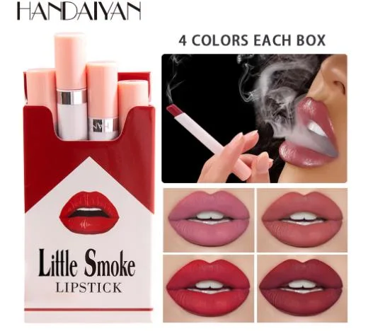 Lápiz de labios barra de labios mate cigarrillo 4 Pack