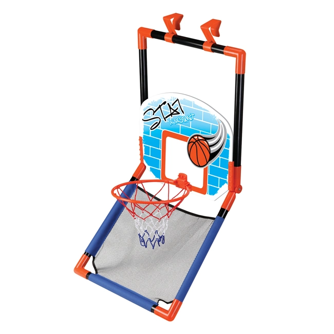 2 in 1 Floor to Door Basketball Hoop Boys Indoor Sports Toy Set Real Action Interesting Kids Toy Basketball