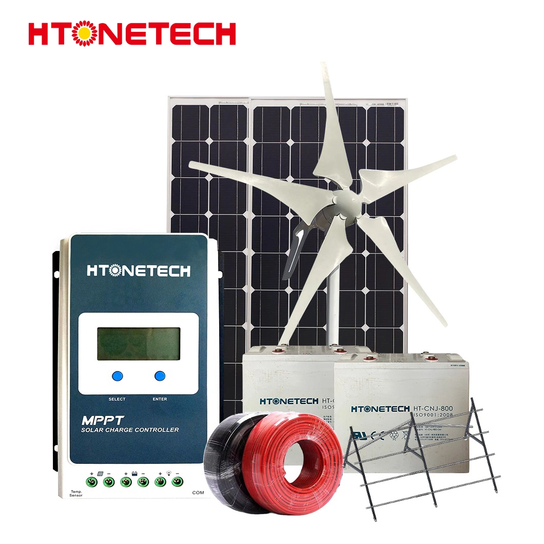 Htonetech 300 Вт Monocrystalline солнечные панели 10квт солнечной системы питания полный набор Китай 10 квт энергии ветра и солнечной системы питания с прямым приводом ветровой турбины