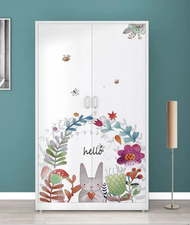 New Born Baby Wardrobes Sliding Door Children's Room Printing Paint Wardrobe