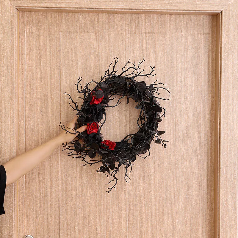 Halloween Props Scary Atmosphere Party Decoration Wreath Door Hanging Wreath