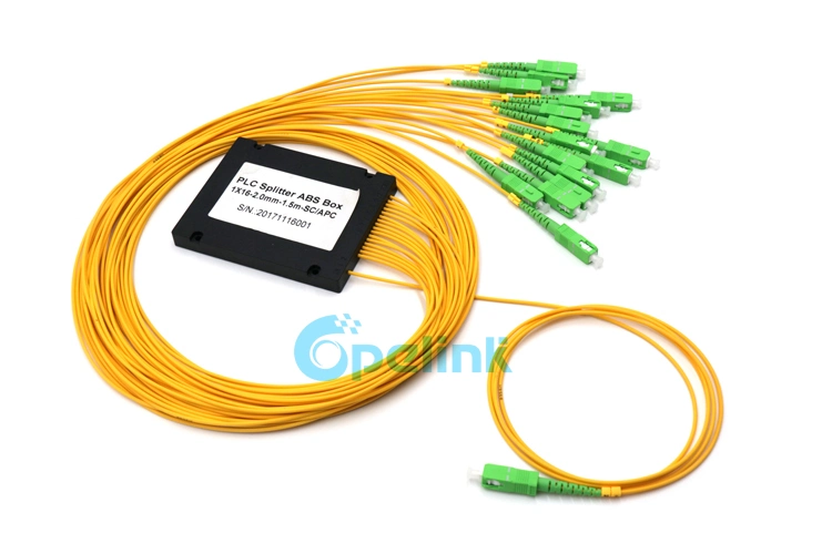 1X16 PLC Optical Splitter, 2.0mm Sc/APC, ABS Box Package