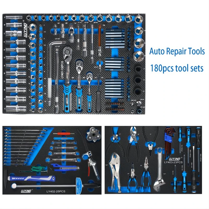 Профессиональный Высококачественный набор инструментов для ремонта Авто с 180 ПК Инструмент тележки
