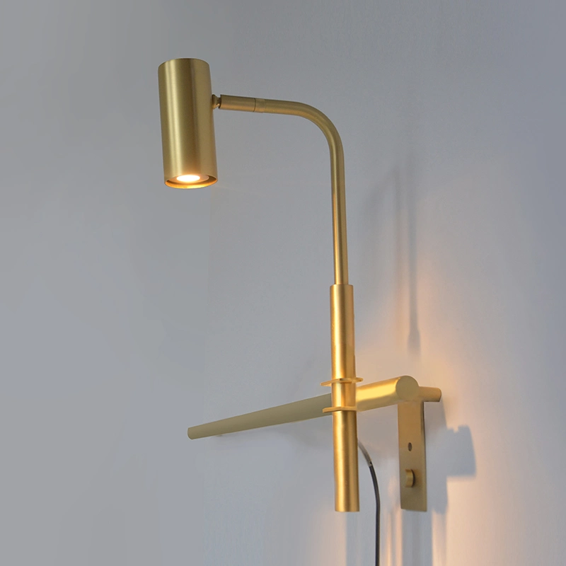 Hotel Bedside Background Sconces Modern Line LED Wall Lamp Light in Brass