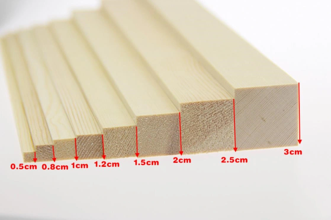 Insect Resistant Pine Polished Flat Wood Strips DIY Small Wooden Strips Ceiling Wood Keel Solid Wood Model Manual Material