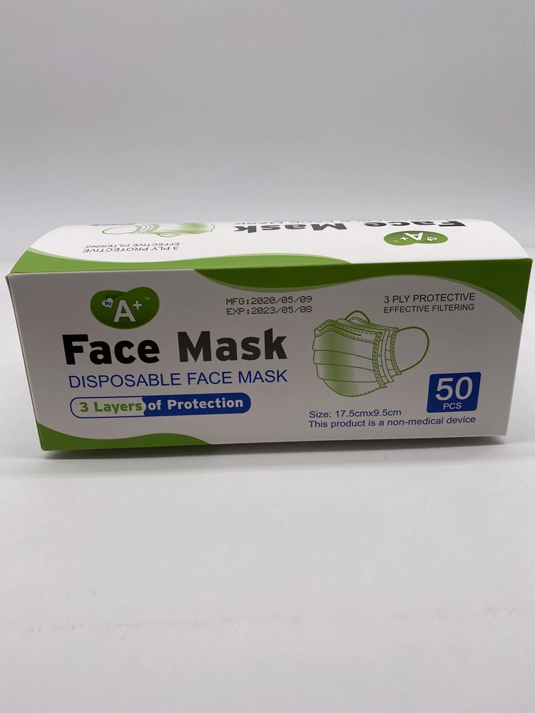 Disposable My-a+ Brand 3 Ply Face Mask Respirator From Direct Factory