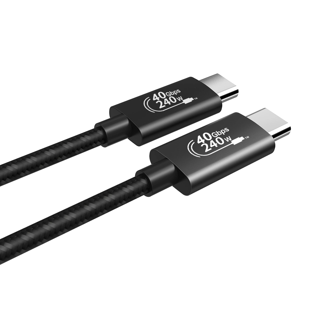 USB 4.0 240W C to Type C Nylon Briaded Data Transmission Fast Charging Cable with Tinned Copper