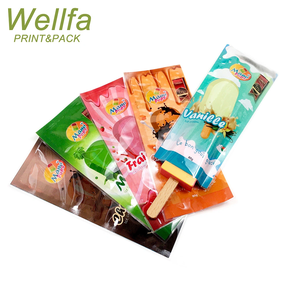 Fábrica de Bolsas impresas a medida Plásticas Dispoz-a-Bag Sello de calor Grado alimenticio Sellando las bolsas comestibles de helados de paletas