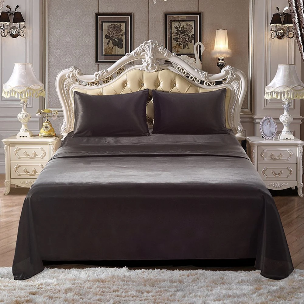 New Product 4PCS Bedding Sets 100% Polyester Silk Feeling Bedding Set Satin