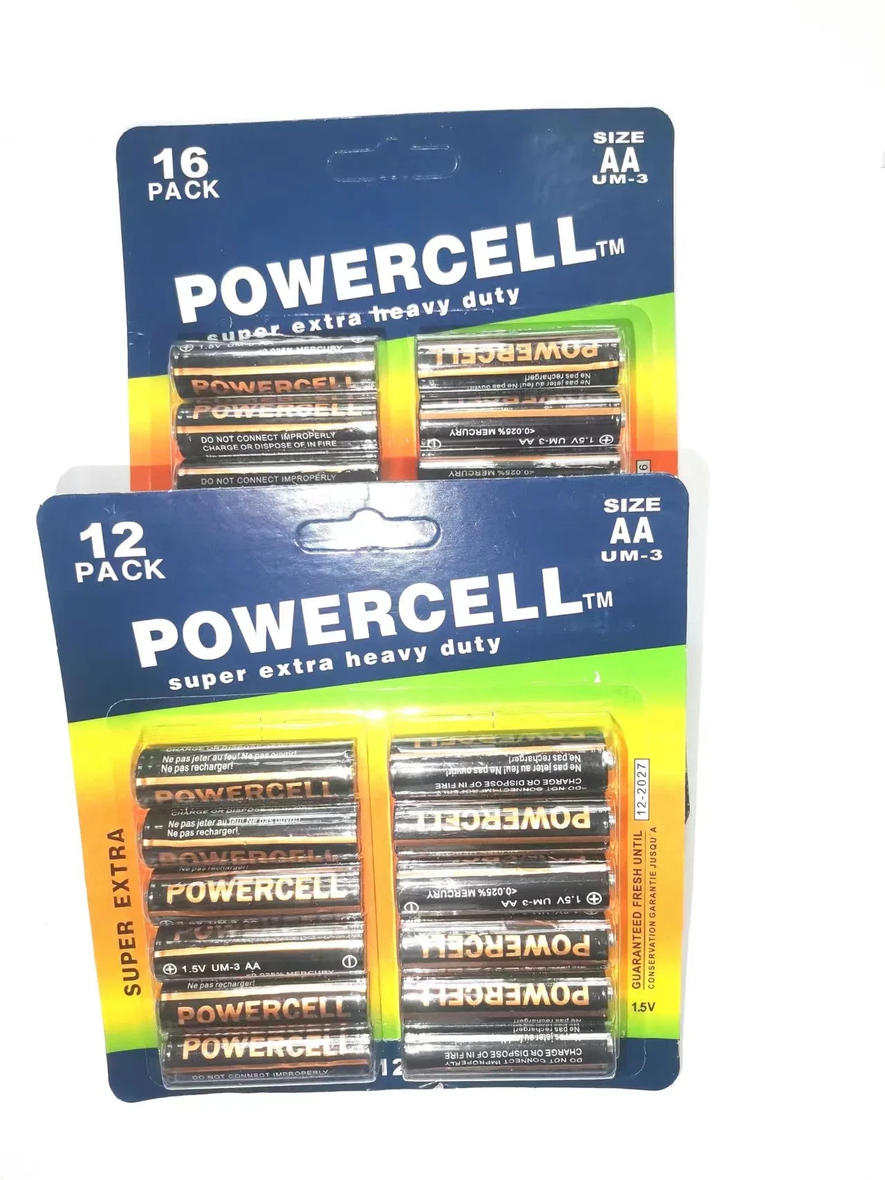 Longue durée de vie de haute qualité Powercell AA R6 UM-3 1,5V Carbone-zinc de la batterie Cellule de batterie pile sèche pour Consumer Electronics/ commande à distance/Consumer Electronics