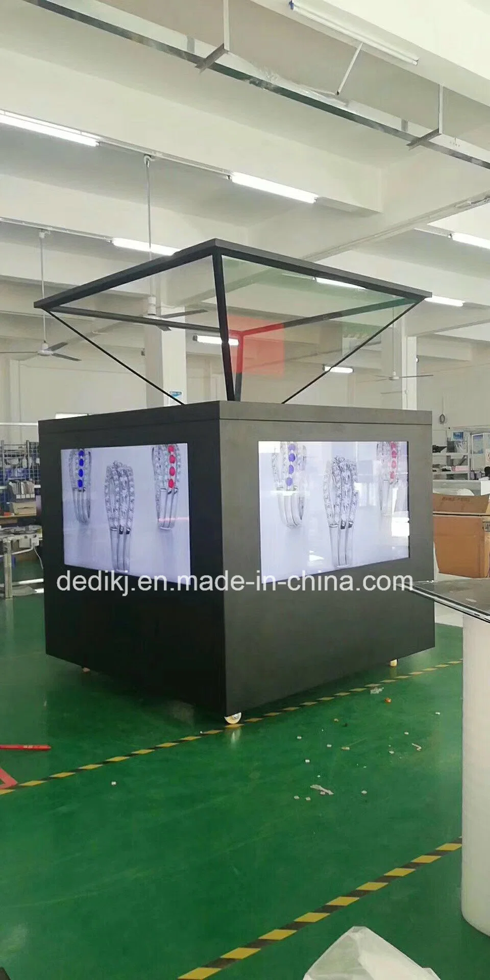 2m Height 360 Degree Holographic Touchscreen LCD Display Cabinet