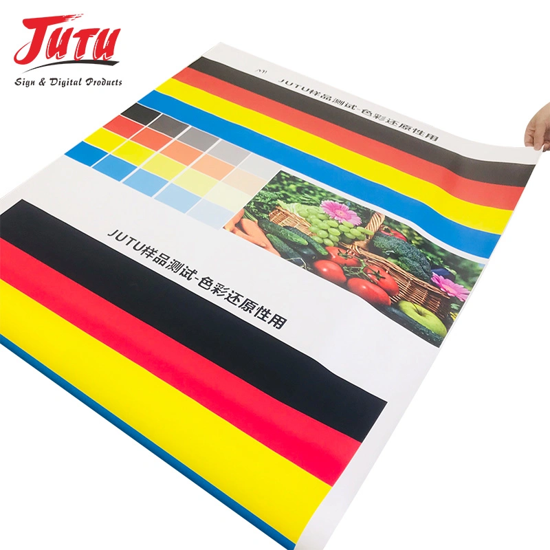 Jutu Flame Retardant Accurate Color Performance Eco-Solvent Glossy Polyester Canvas for Indoor and Outdoor Advertising