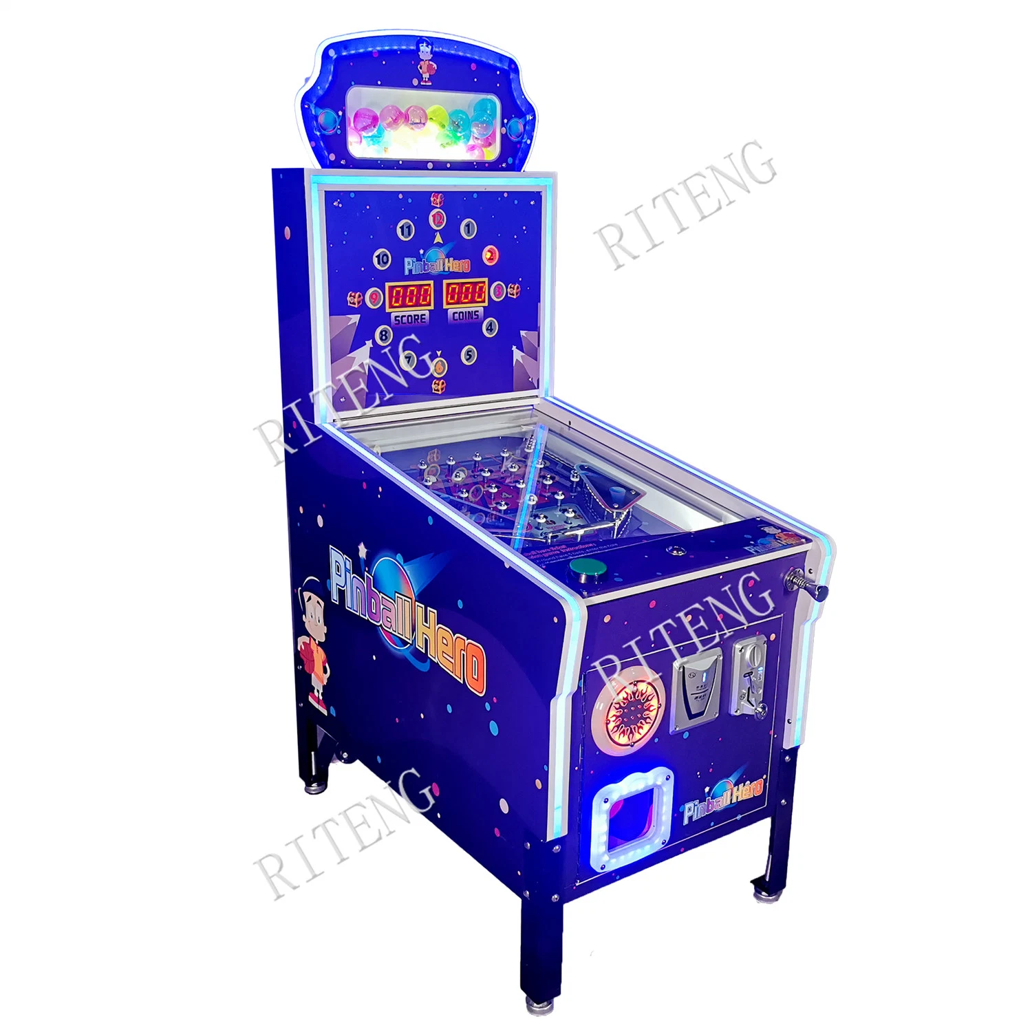 Coin Operated Arcade Redemption Pinball Machine Shooting 5 Ball Pinball Machine for Kids