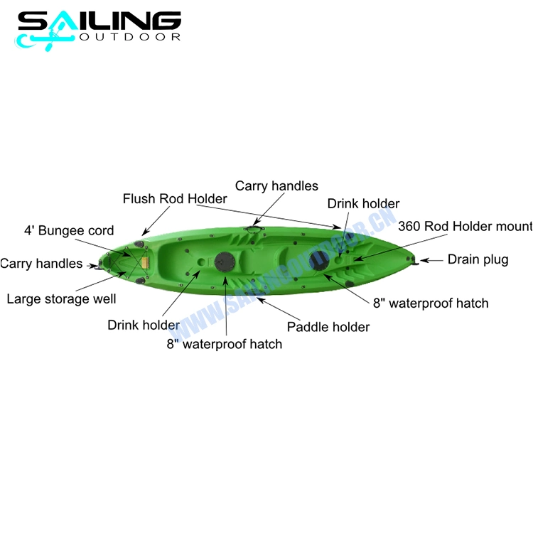 3 Person Hard Plastic Canoe Kayak Sea Canoe Sailboat OEM Factory