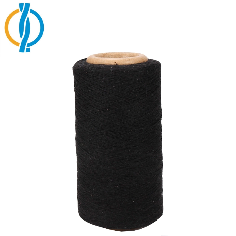 Black Recycled Cotton Polyester Blended Yarn for Sock Knitting