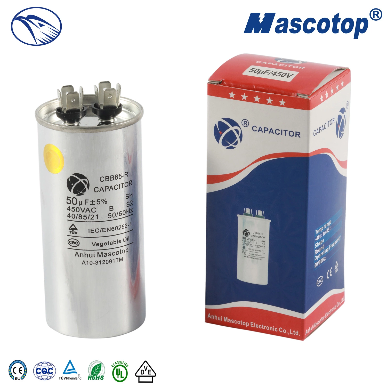 Cbb65 Air Conditioner Aluminum Round Capacitor in Stock