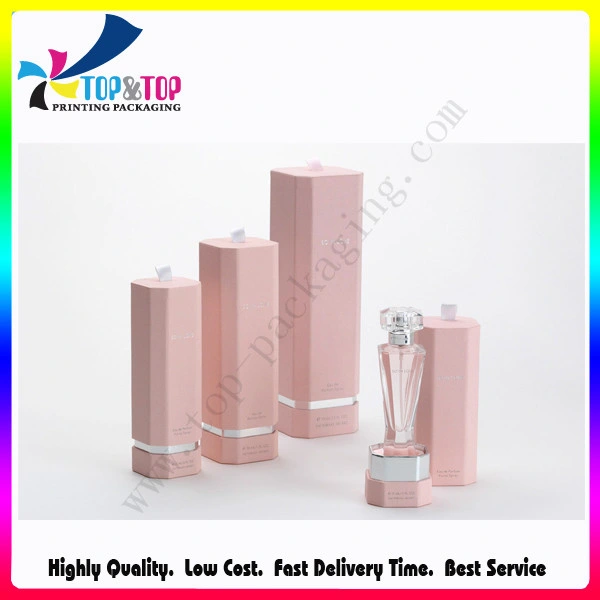 Custom Lovely Pink Cosmetic Packing Box Perfume Gift Box with Shopping Bag Manufacturer