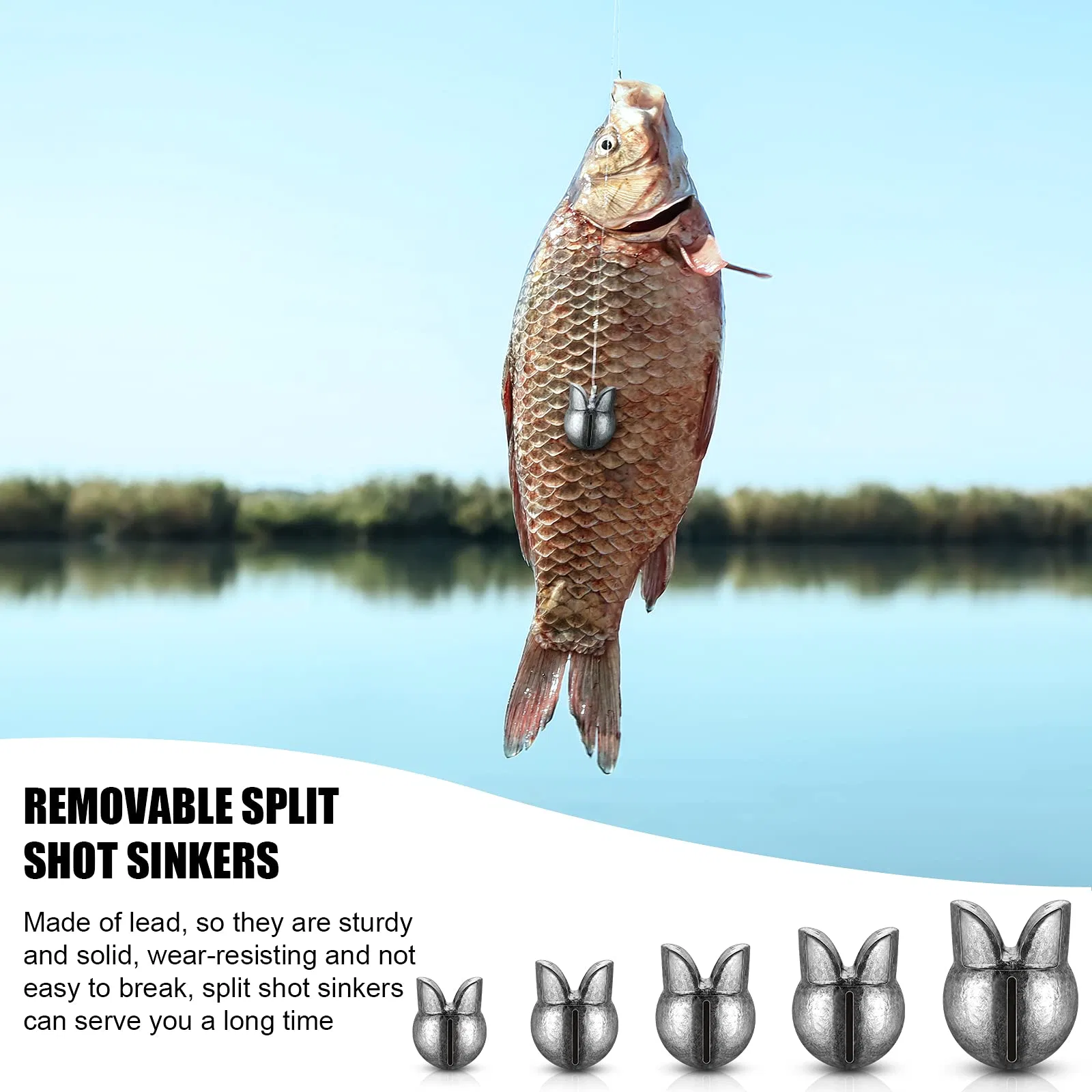 Fishing Accessories Equipment Portable Weights Removable Split Shot Metal Round Sinkers