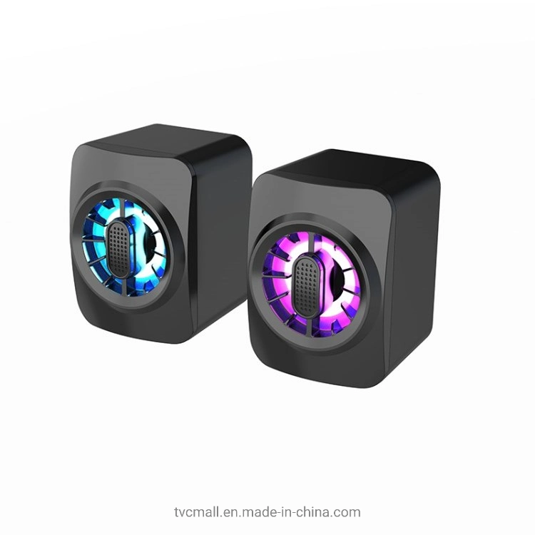 A1 altavoces para ordenador con cable Juego RGB Light 3,5mm Jack Speaker Para PC Desktop Laptop - Negro