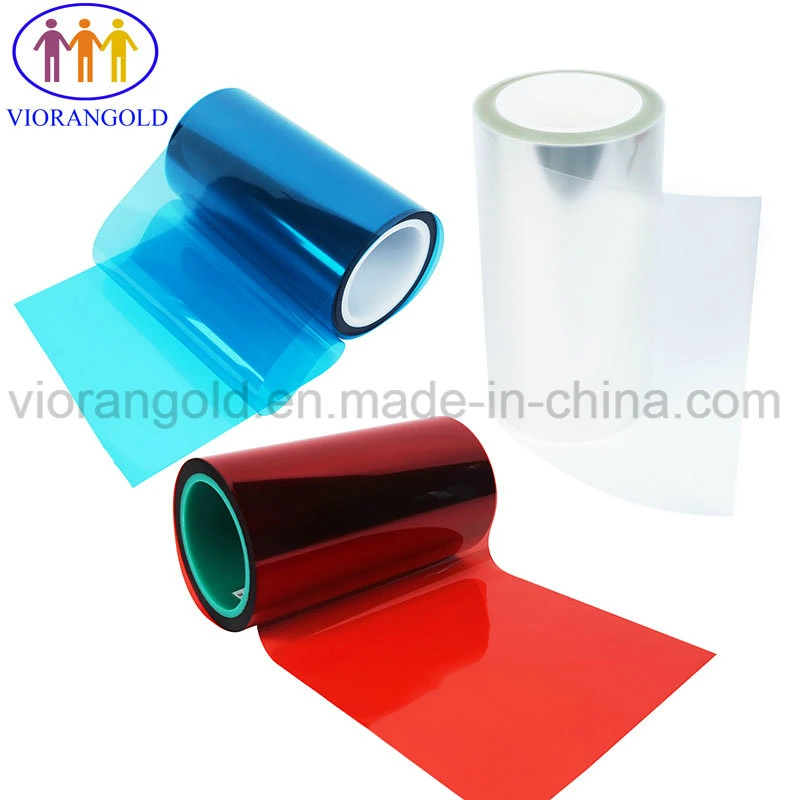 25um/36um/50um/75um/100UM/125um azul/rojo de liberación de animales de compañía Film con el aceite de silicona para el respaldo de espuma