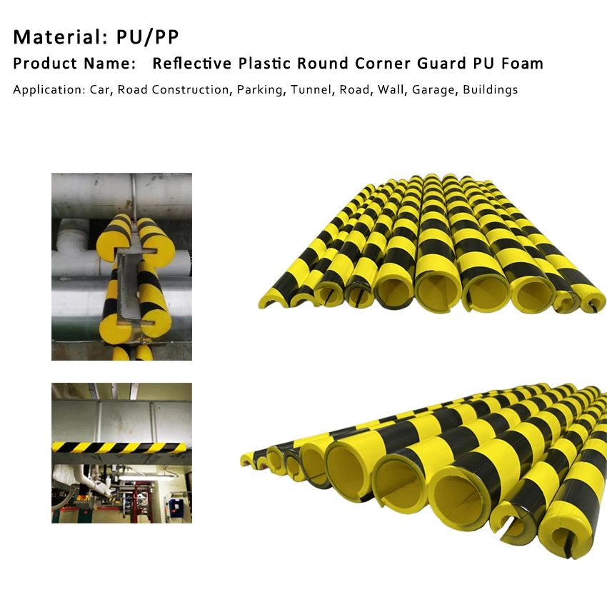 Reflective Plastic Round Corner Guard PU Foam Protector
