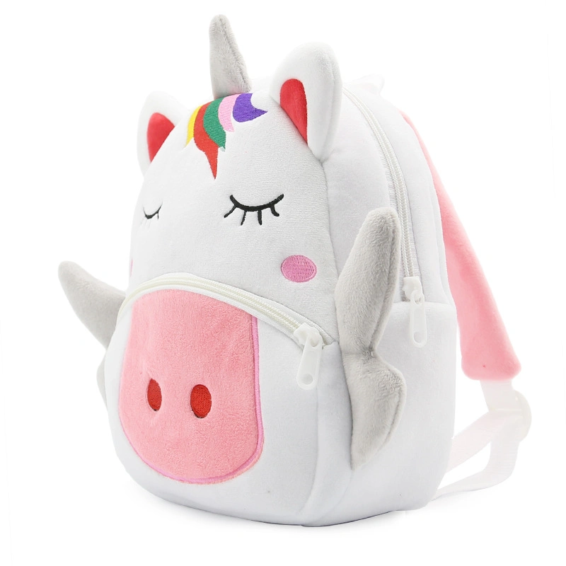 Cartoon Rainbow Unicorn School Bag Soft Plush Backpack School Bag for Kids