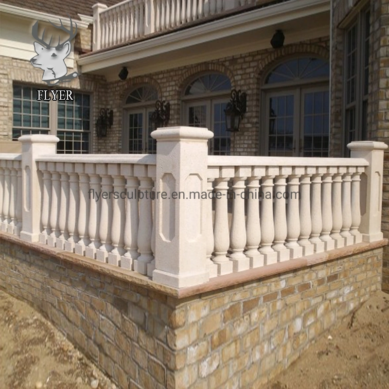 Wholesale/Supplier Natural Stone Balcony Railings White Stone Decorative Balcony Balustrade Stair Balustrade