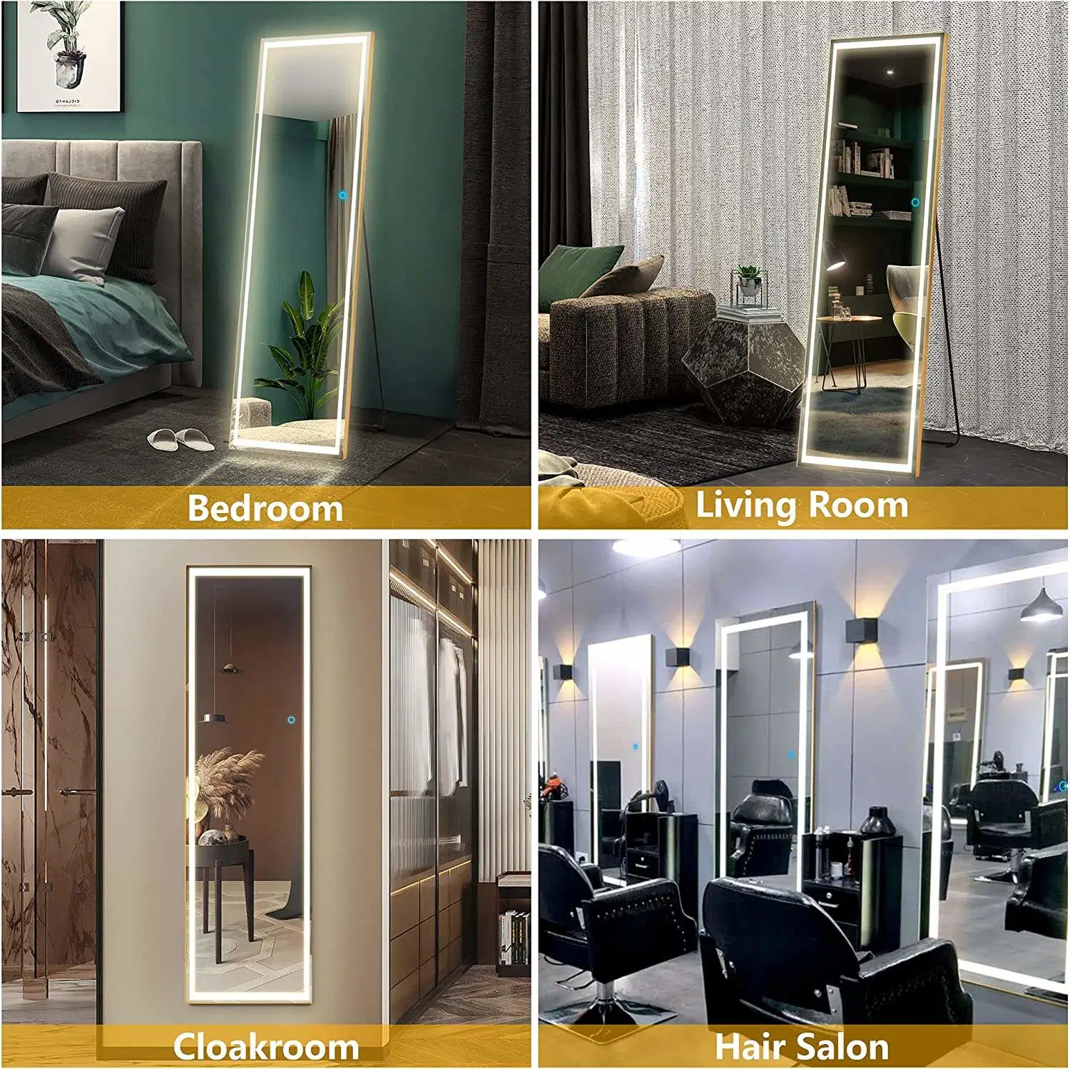 Hot Sales Hotel Smart LED Mirror Rectangle Touch Lamp Mirror Full-Length Mirror