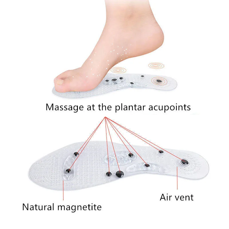 La thérapie magnétique semelles intérieures de Massage de pied de l'aimant de promouvoir la circulation du sang de la fatigue de soulager les plaquettes de chaussures seul