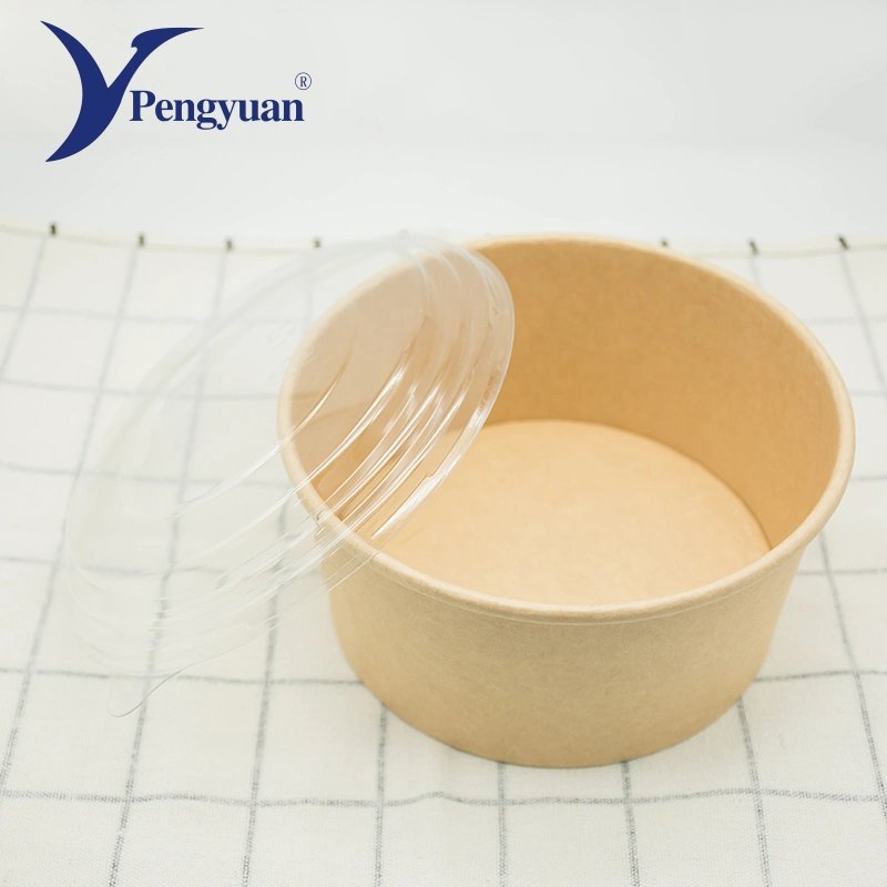 PE Film Water Leak Proof Kraft Paper Bowls Food Packaging Bowl