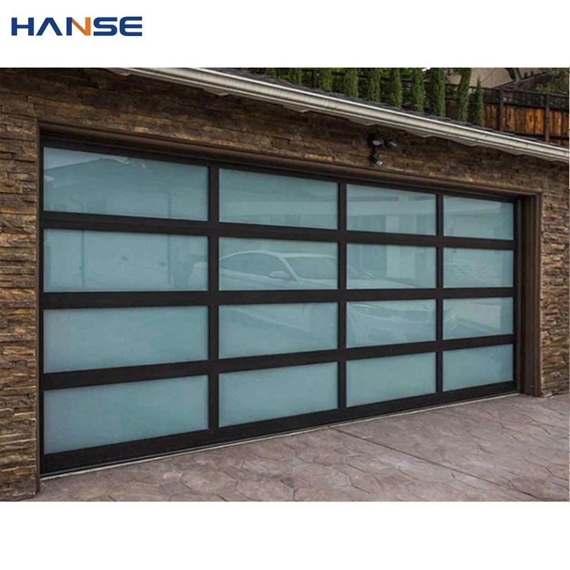 Modern Safety Style Design Residential Aluminum Automatic Roll up Glass Garage Door for Villa