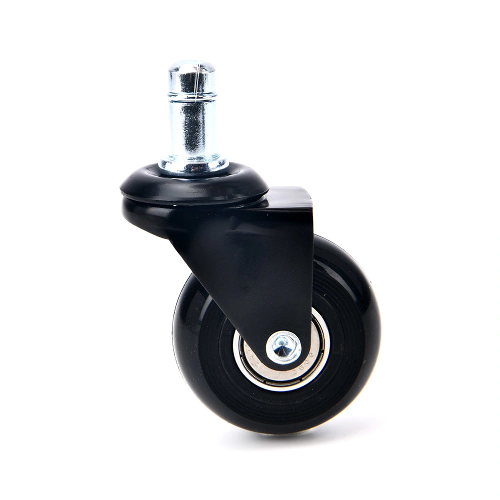 50mm Roller Style Black PU Replacement Office Chair Caster Wheel