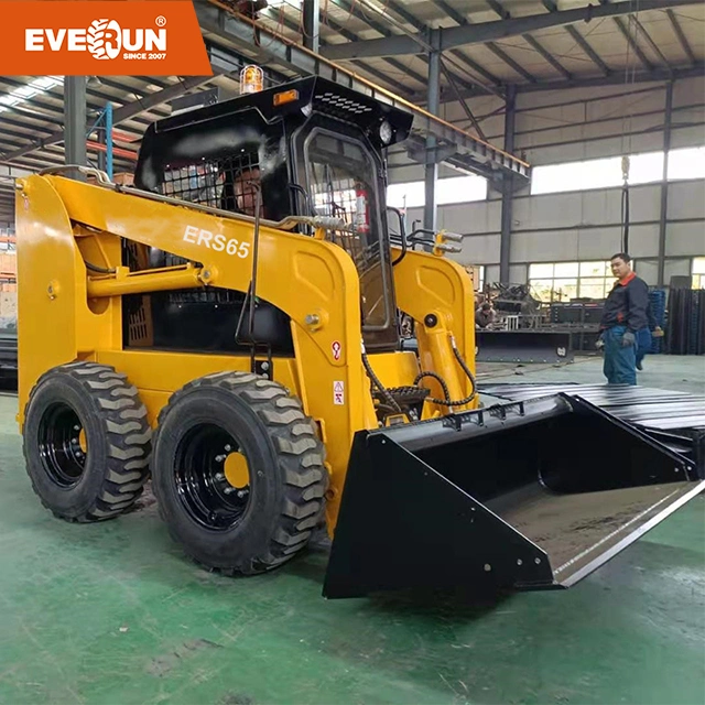 Everun Ers65t 1000kg Chinese Small Skid Steer Loader with Different Attachments