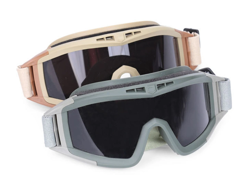 Military Army Outdoor Motor Riding Flexible Tactical Goggle with 3 Lens