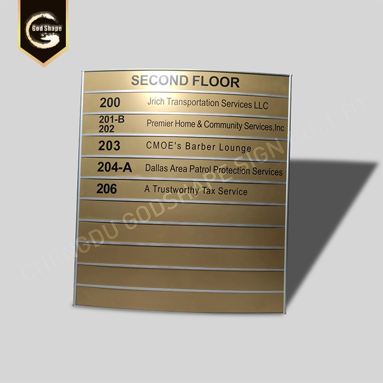 Personalized Flat or Curved Face Aluminium Profile Sign Office Front Door Signs