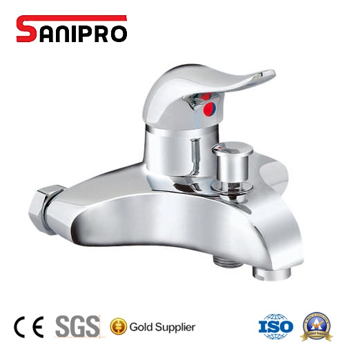 Sanipro Manufacturer Wholesale/Supplier Wall Mounted Full Copper Shower Bath Faucet Bathroom Tub Water Taps