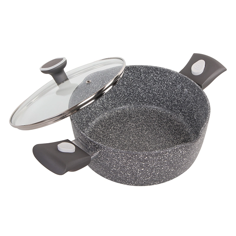 Original Factory OEM Granite Coating Aluminum Cooking Set Cookware with Removable Handle