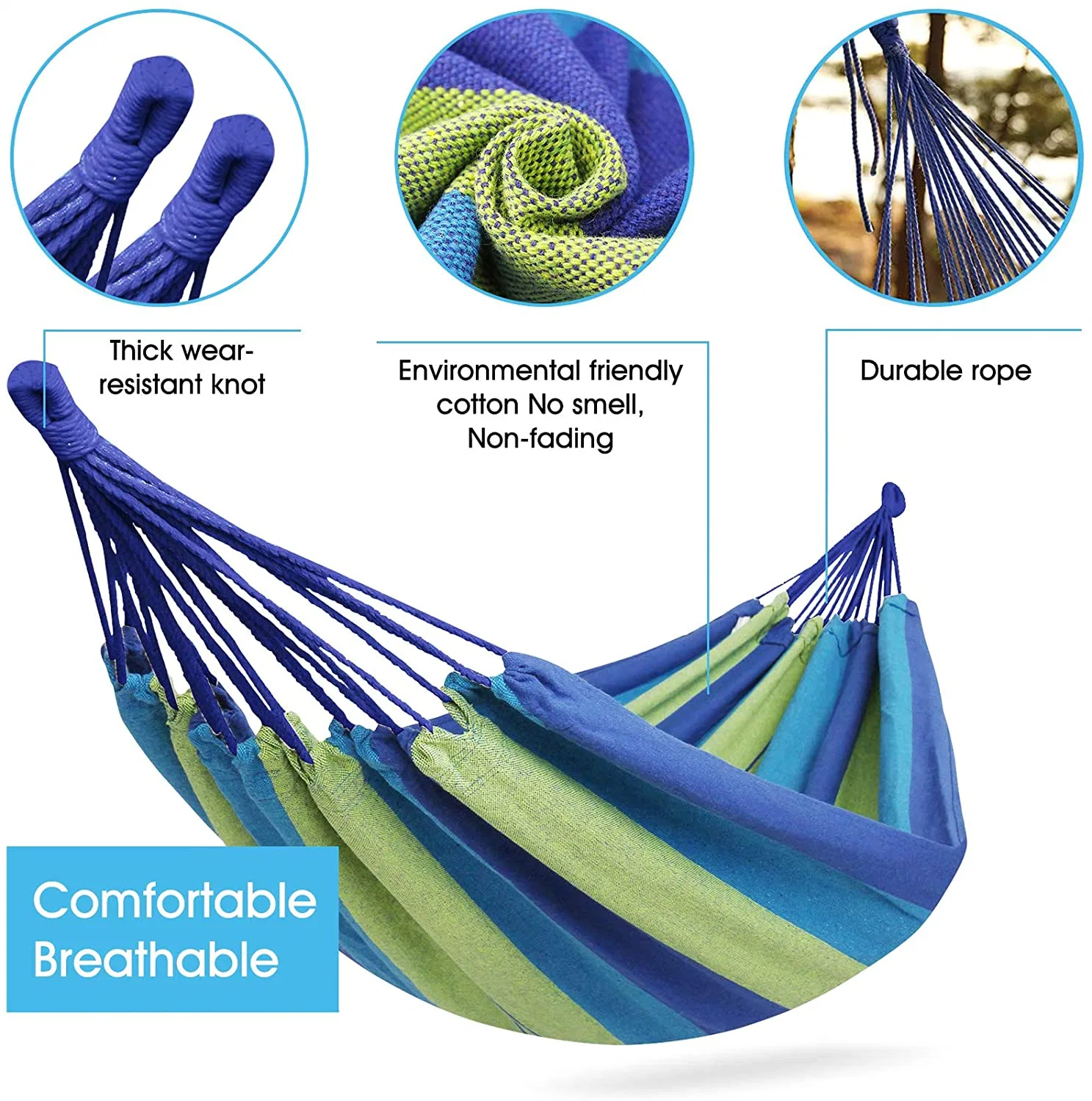 قماش قطرى خارجى وهمخر متنقل Camping Hammock أرجوحة