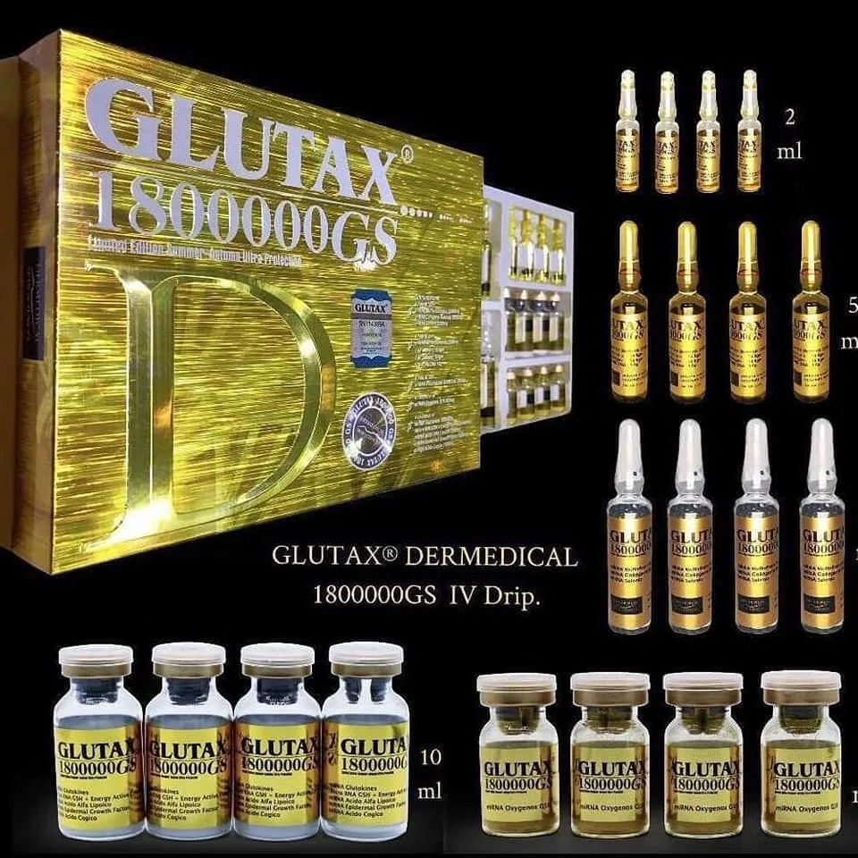 Vente en gros prêt stocks Italien Genuine Glutathione injection pour Glutax 180000GS Injection de blanchiment pour blanchiment du visage Glutax