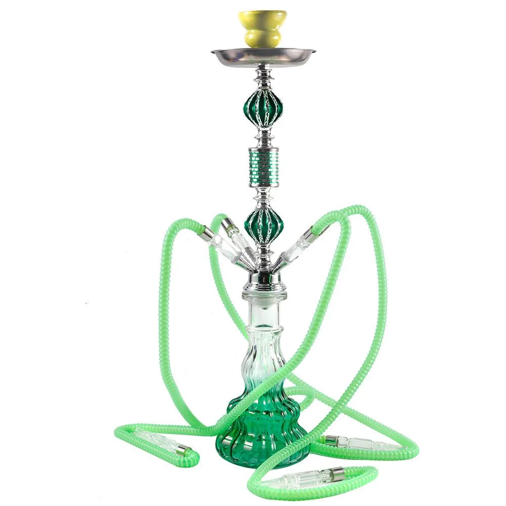 Arab Hookah Set 4 Hoses Glass Narguile Complete Shisha Bowl Tongs Ash Plate Water Tobacco Pipe Smoking Accessories