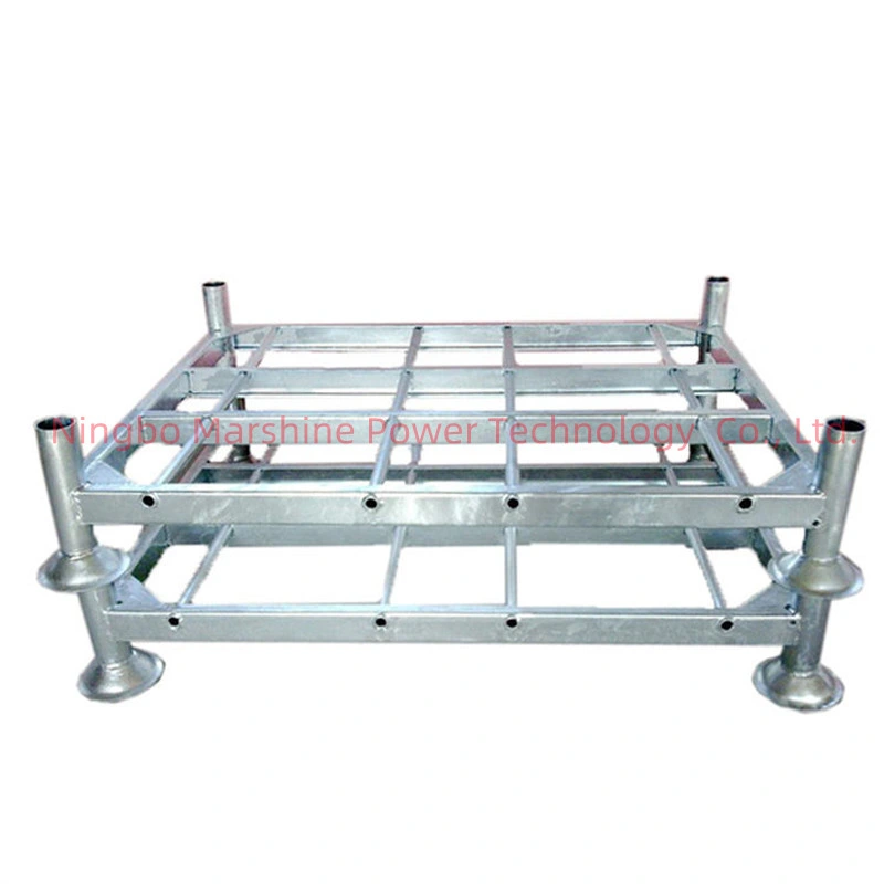 Welded Heavy Weight Warehouse Adjustable Portable Logistics Metal Tube Metal Steel Stackable Pallet