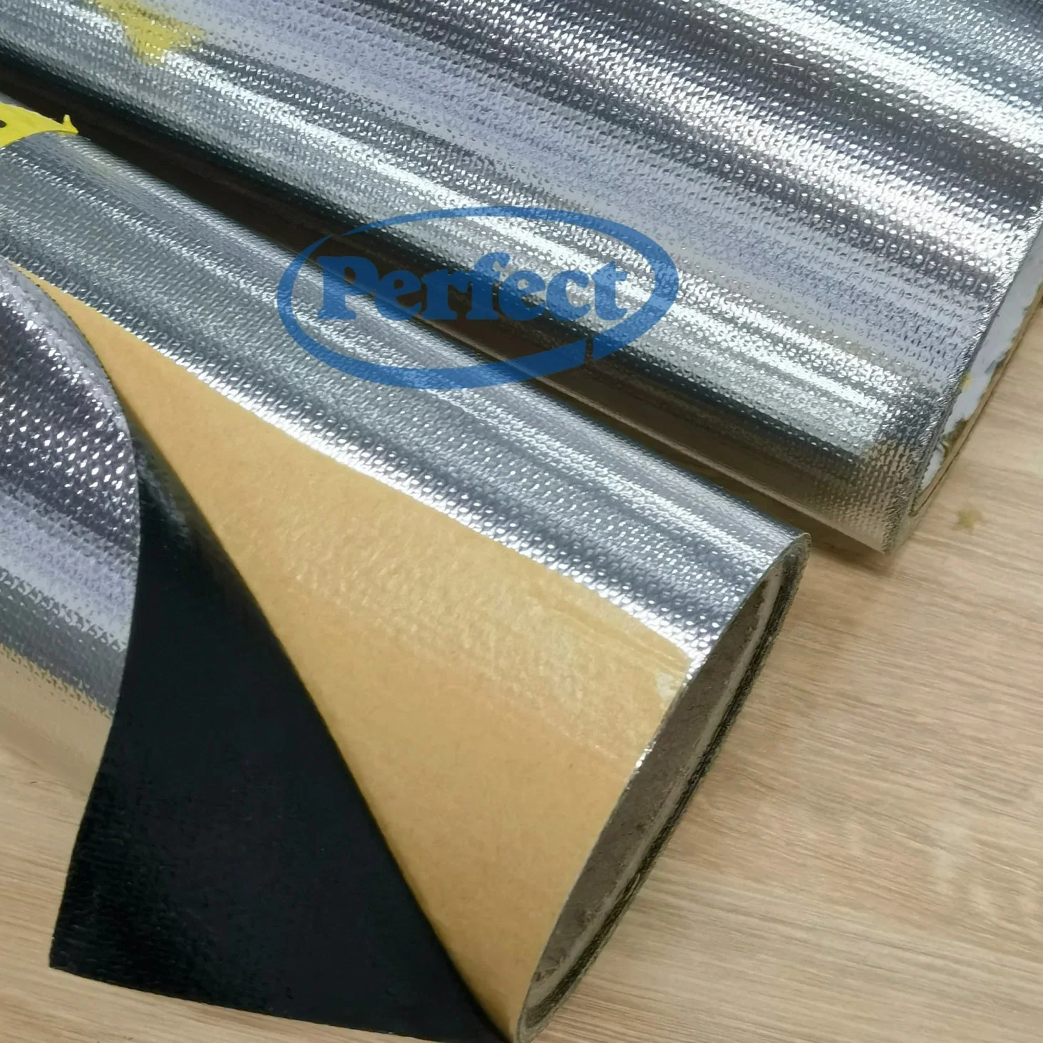 Lámina de aluminio Fibra de vidrio tejido cinta material adhesivo superficie de Estufas