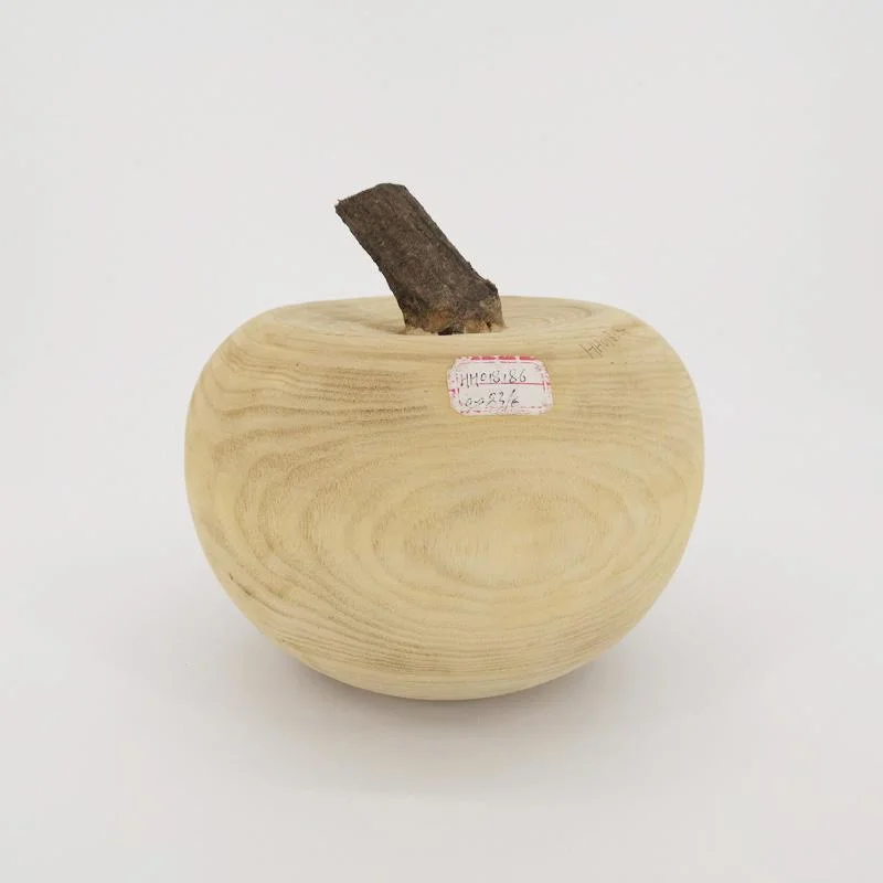 Handmade Apple Shape Wood Crafts Wooden Apple Home Decor Kids DIY Gift